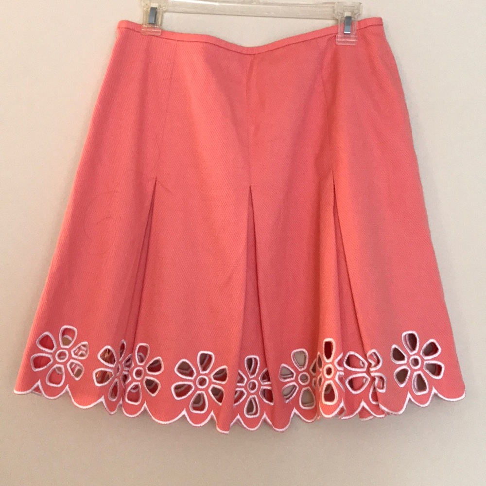 INC Coral Skirt with Flower Cutouts